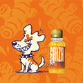 Bază de ghimbir Griza 90 ml cu 50% ghimbir, sticlă mică de încercare, alături de mascota Ginger Head